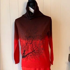 Beautiful turtle neck sweater with art
